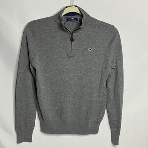 Vineyard Vines Gray Quarter Zip-Up Sweater Youth Med 12/14